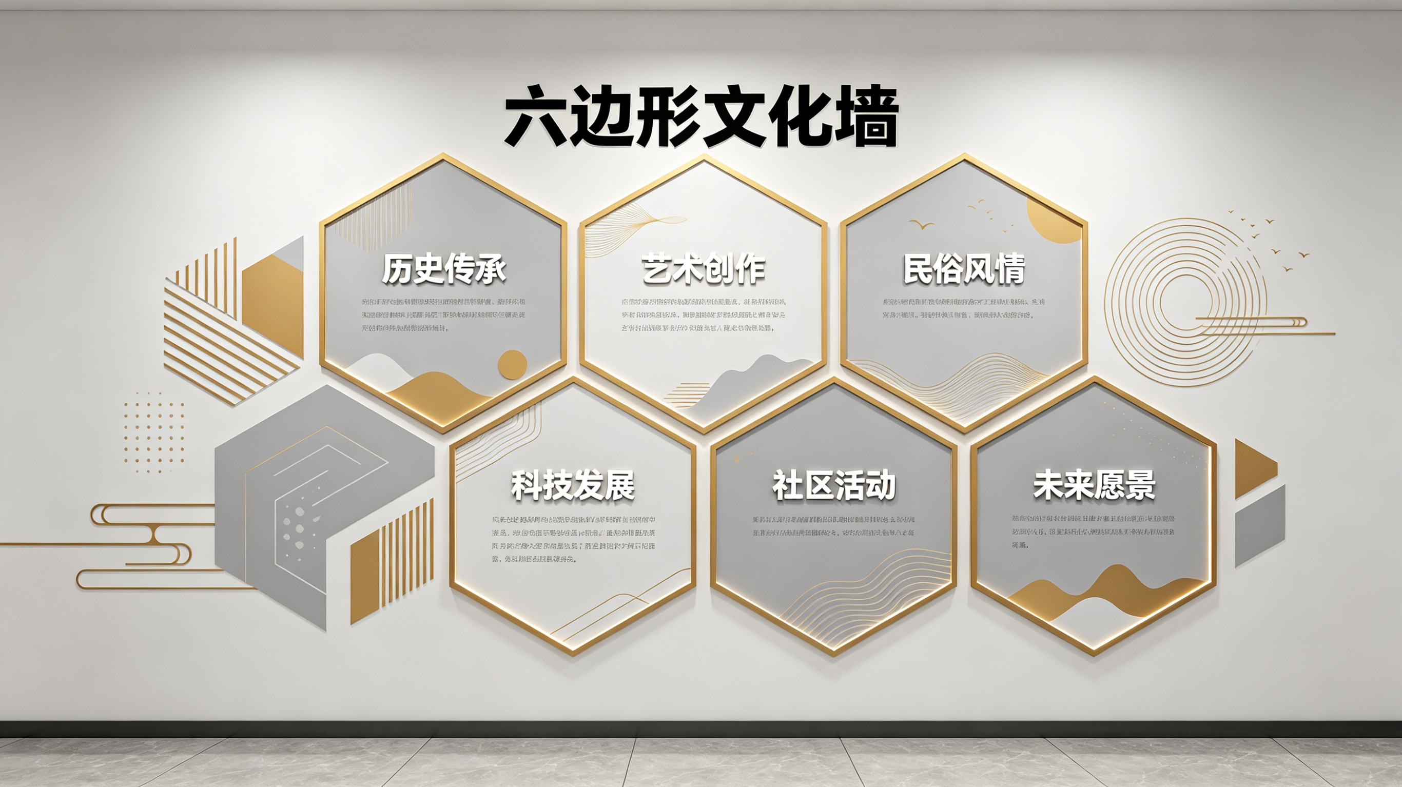 沈丘企业文化墙 | 六边形信息美学